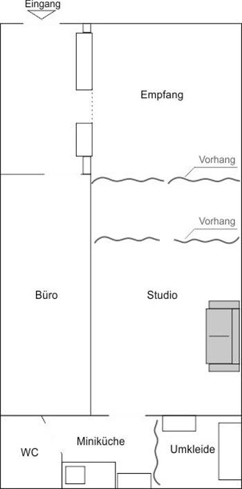 Grundriss des Fotostudios Berlin